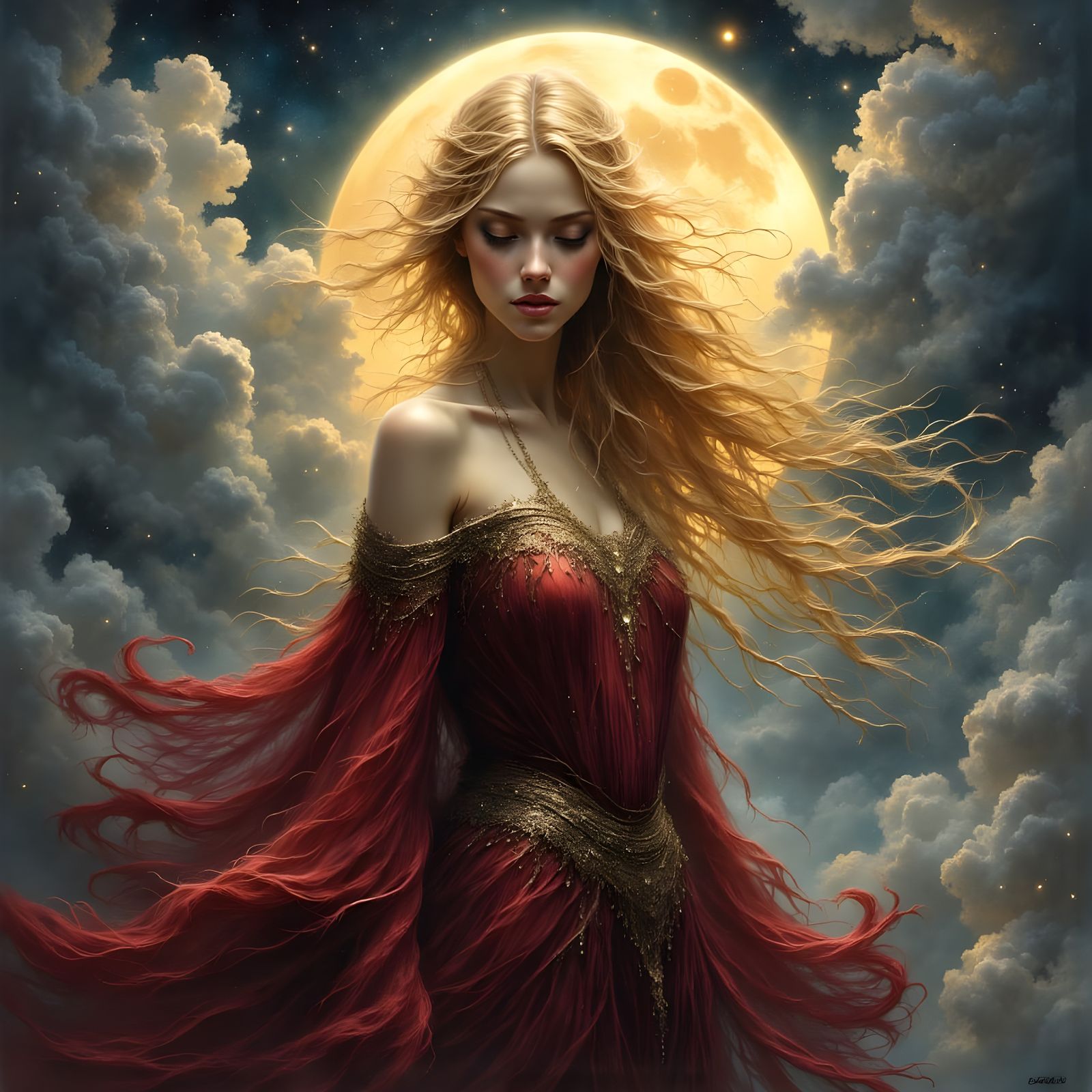 Norse Goddess in a Stormy Night