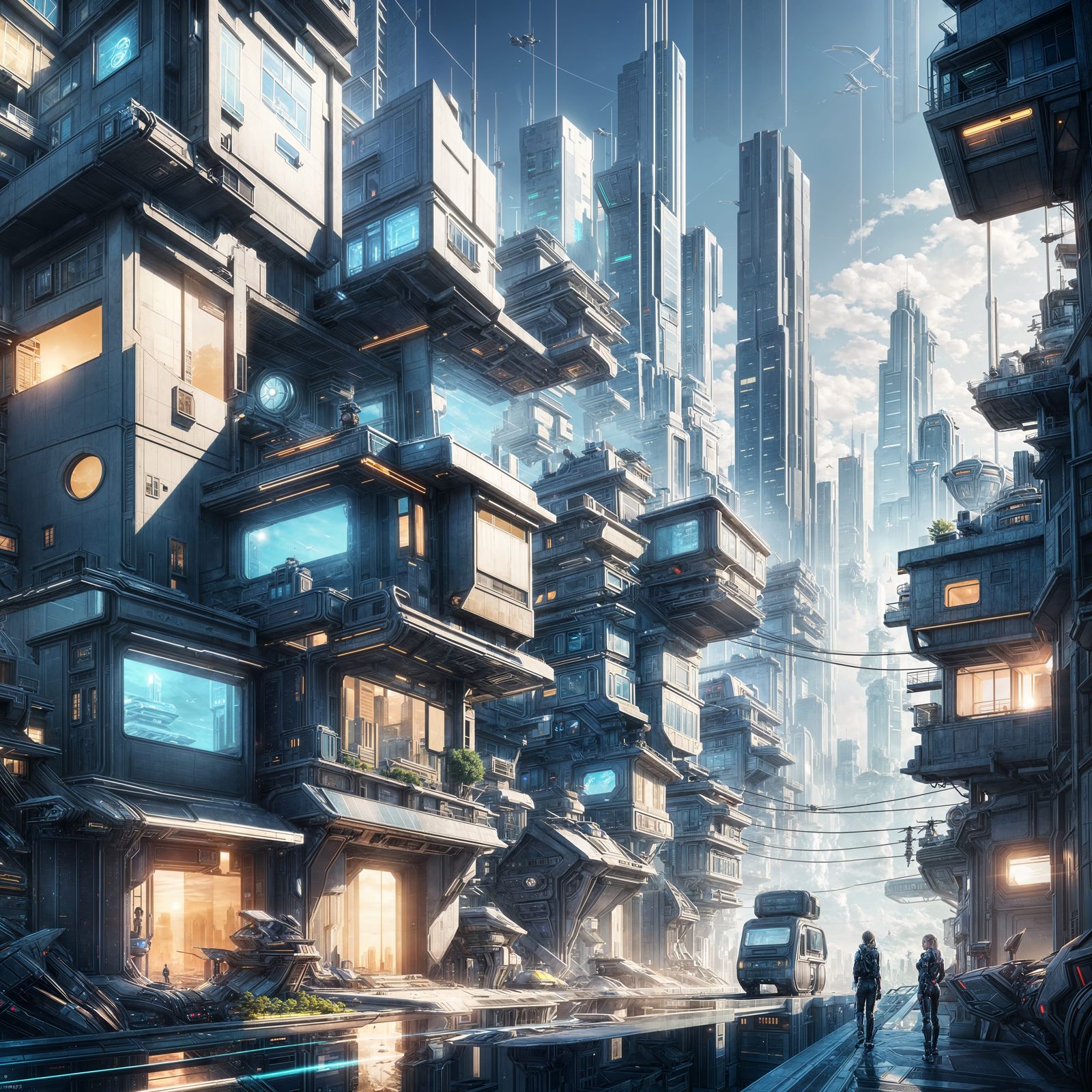 Surreal Futuristic Suburb Unveils Cyberpunk Metropolis