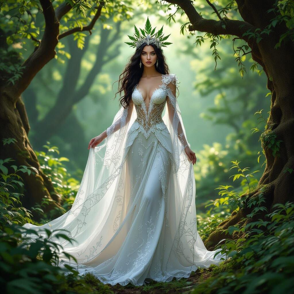 Ethereal Fae Queen in Enchanted Irish Forest