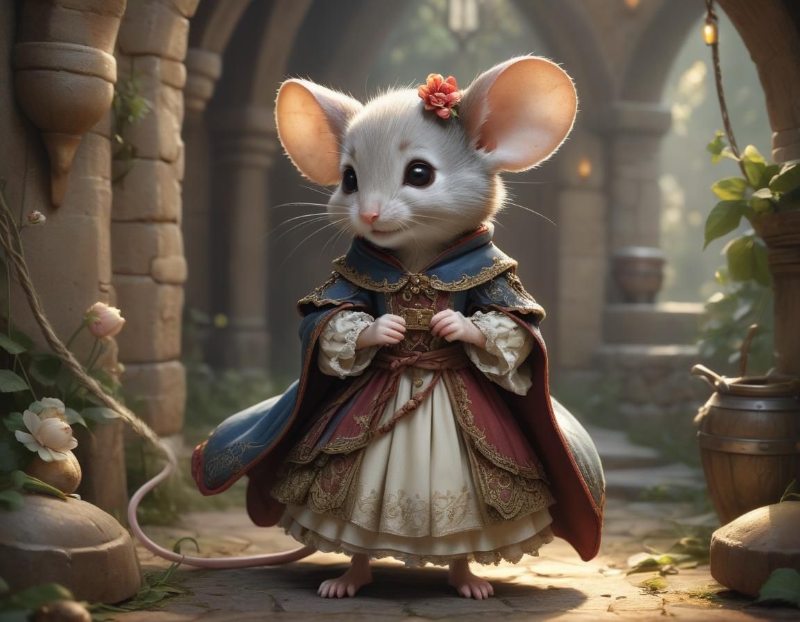 Charming Chibi Mouse in Medieval Fairy Tale