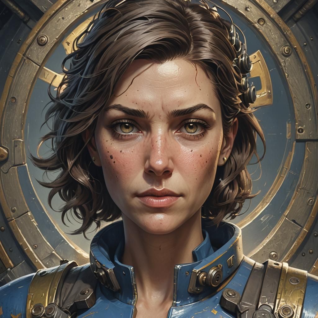 Fallout Vault Dweller Portrait in Detailed Digital Art