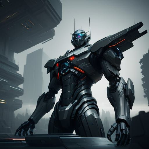 Sleek Futuristic Sculptures in Neon-Lit Urban Landscape