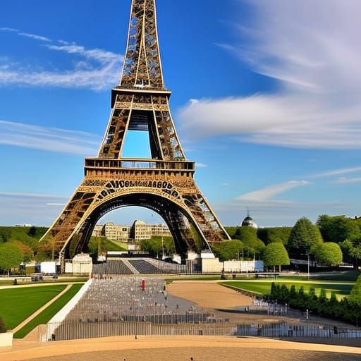 Abstract 3D Eiffel Tower with Fractal Angles