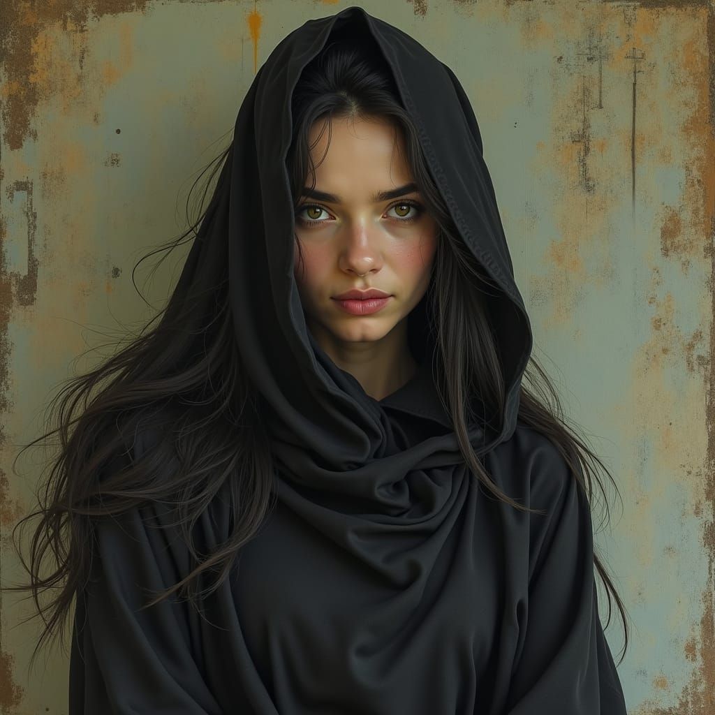 Enchanting Witch in Pre-Raphaelite Style