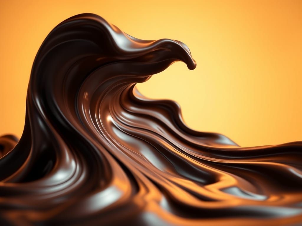 Elegant Melting Chocolate Sculpture in Golden Light