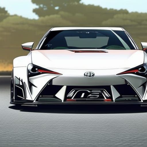 Toyota 86 with Wide Body Kit in Anime Style