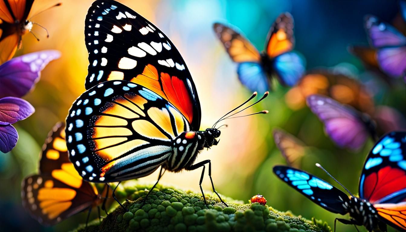 Butterfly Eye View: Hyperrealistic Splash Art