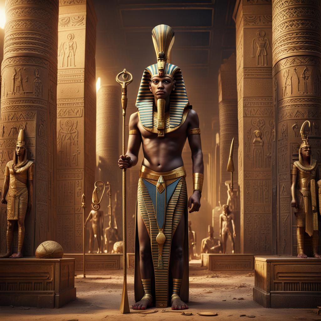 Egyptian Pharaoh Observes Army: Detailed Matte Painting