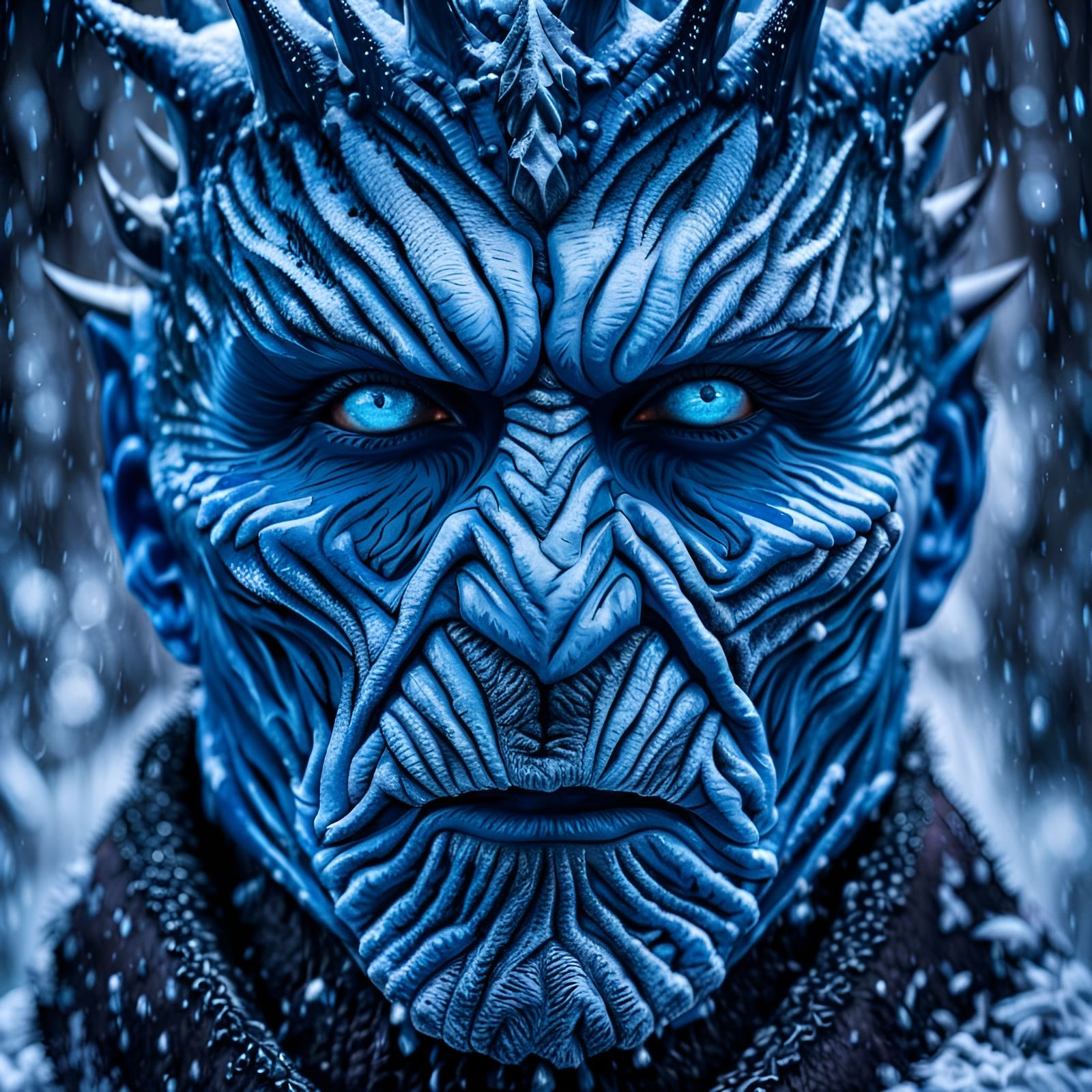 Night King Portrait in Hyperrealistic Style