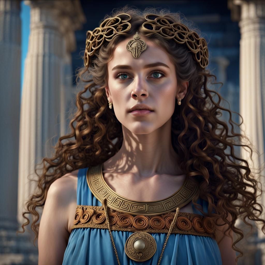 Greek Goddess Portrait in Detailed Matte Painting