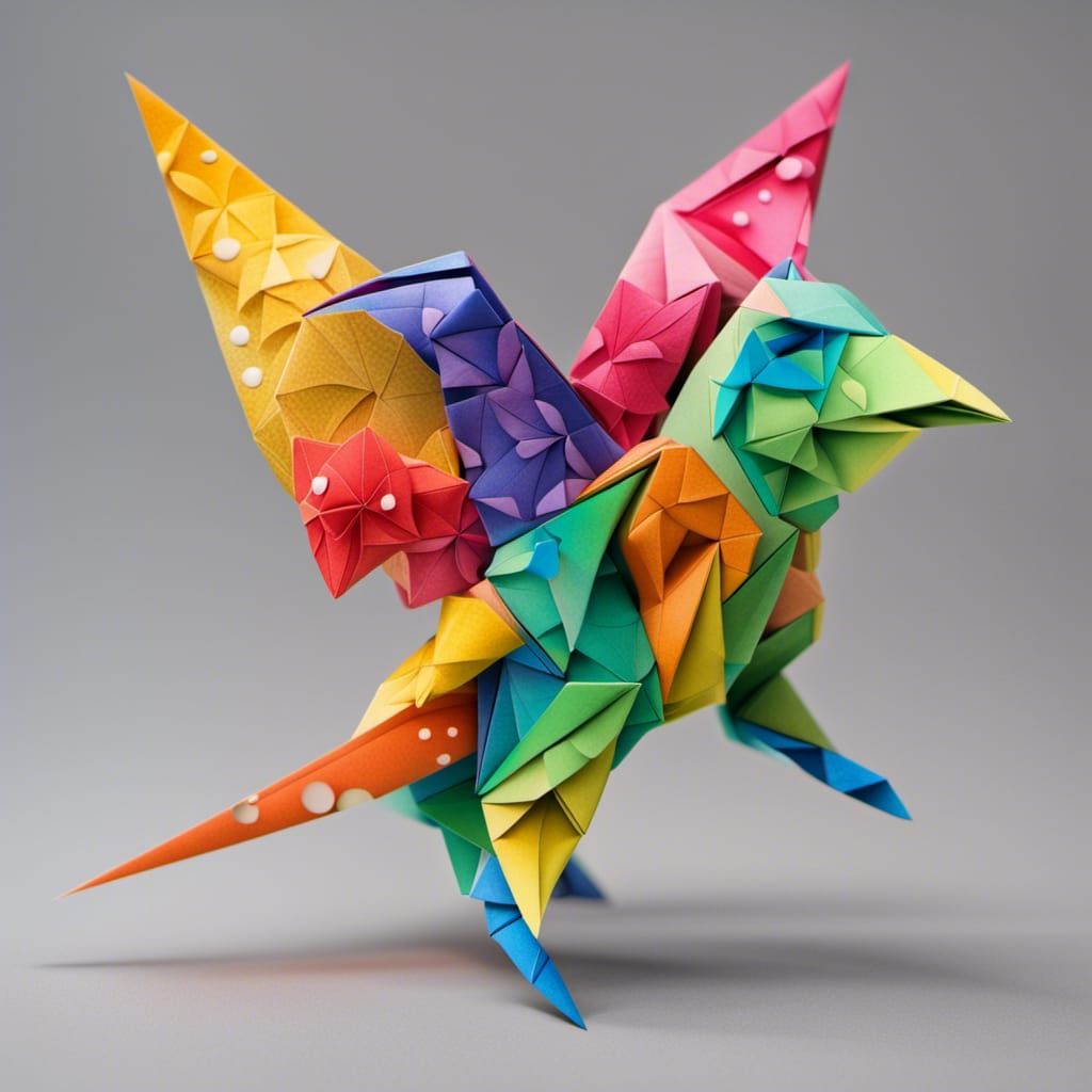 Hyperdetailed Origami Art Display