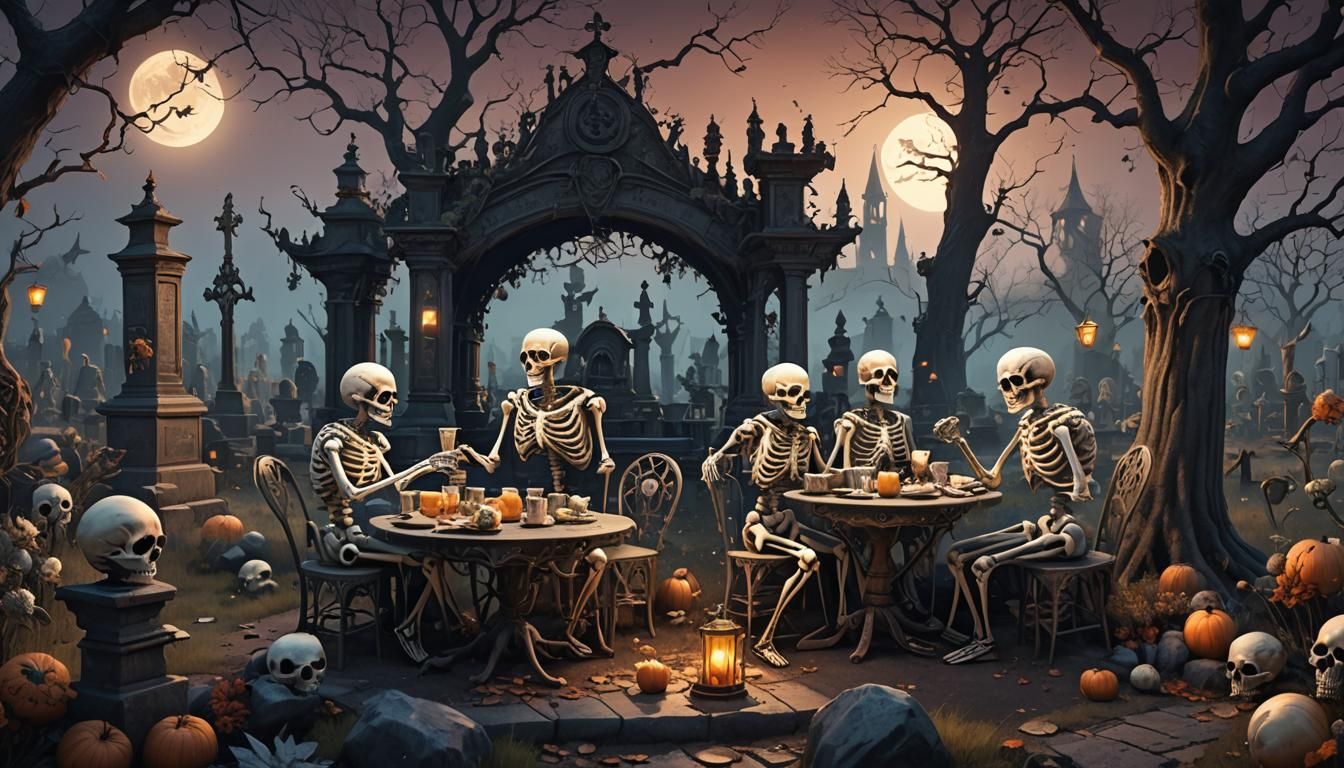 graveyard, tea party