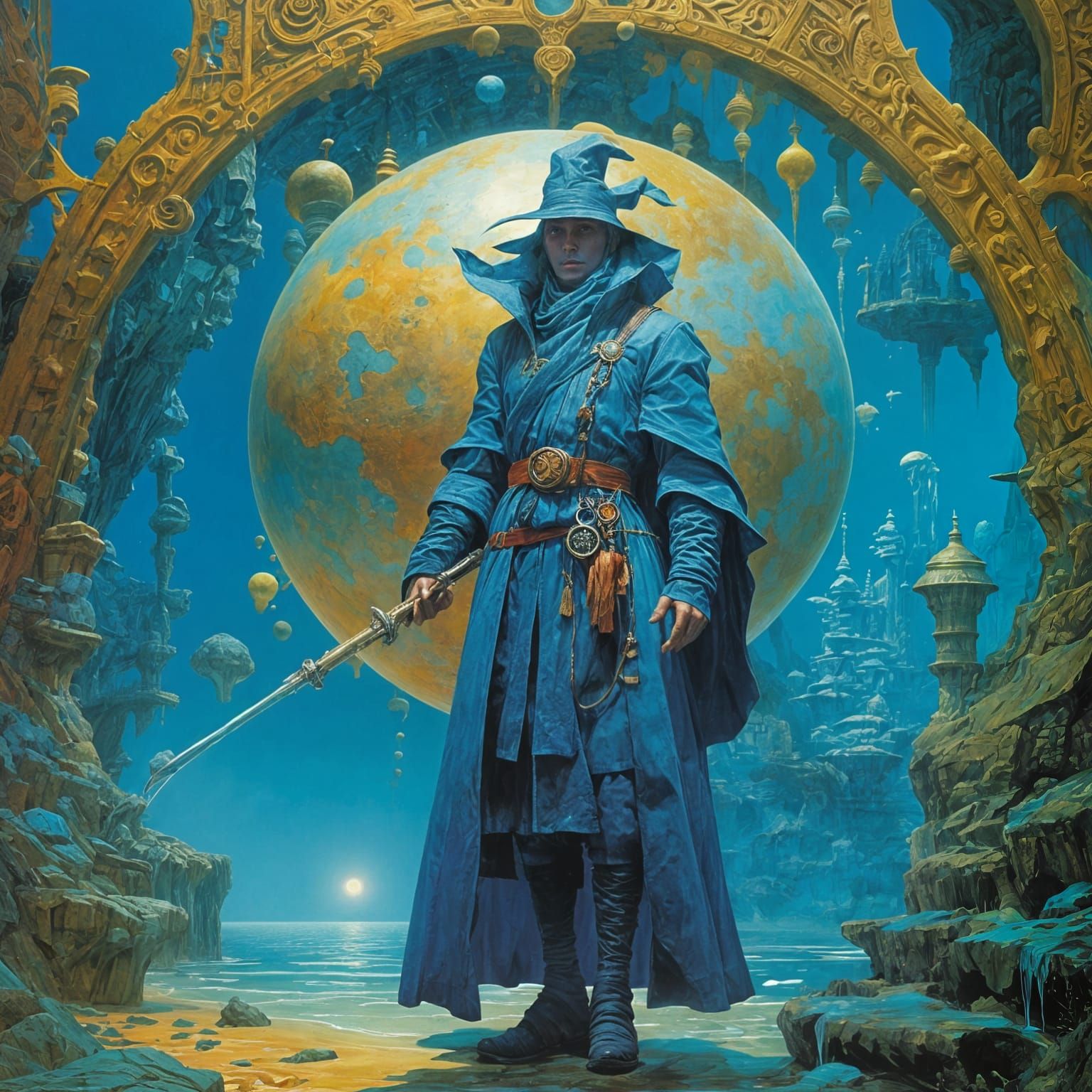 Water blue mage, by Richard Michael Gorman Powers, Paul Lehr...