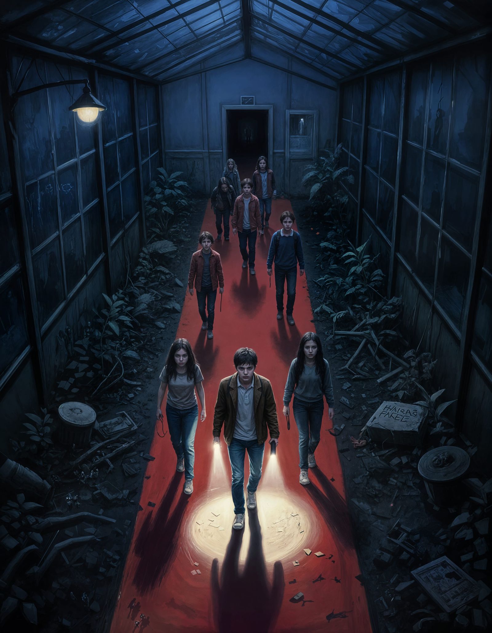 Teens Enter Abandoned Asylum in Horror Painting