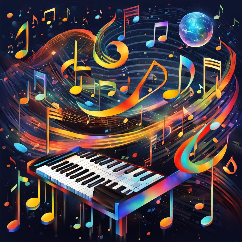 Musical Room in Post-Modern Holographic Style