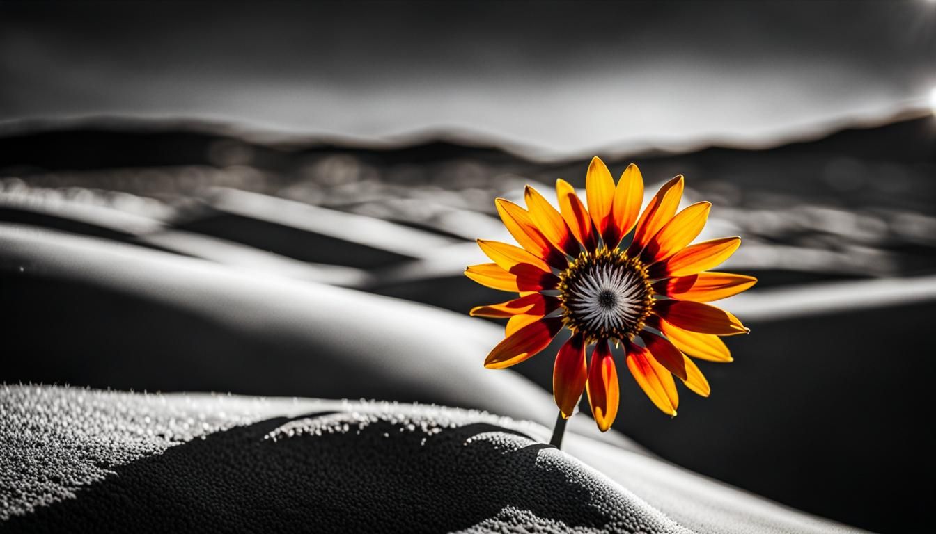 Colorful Flower in Desert Sunbeam: Professional Photography