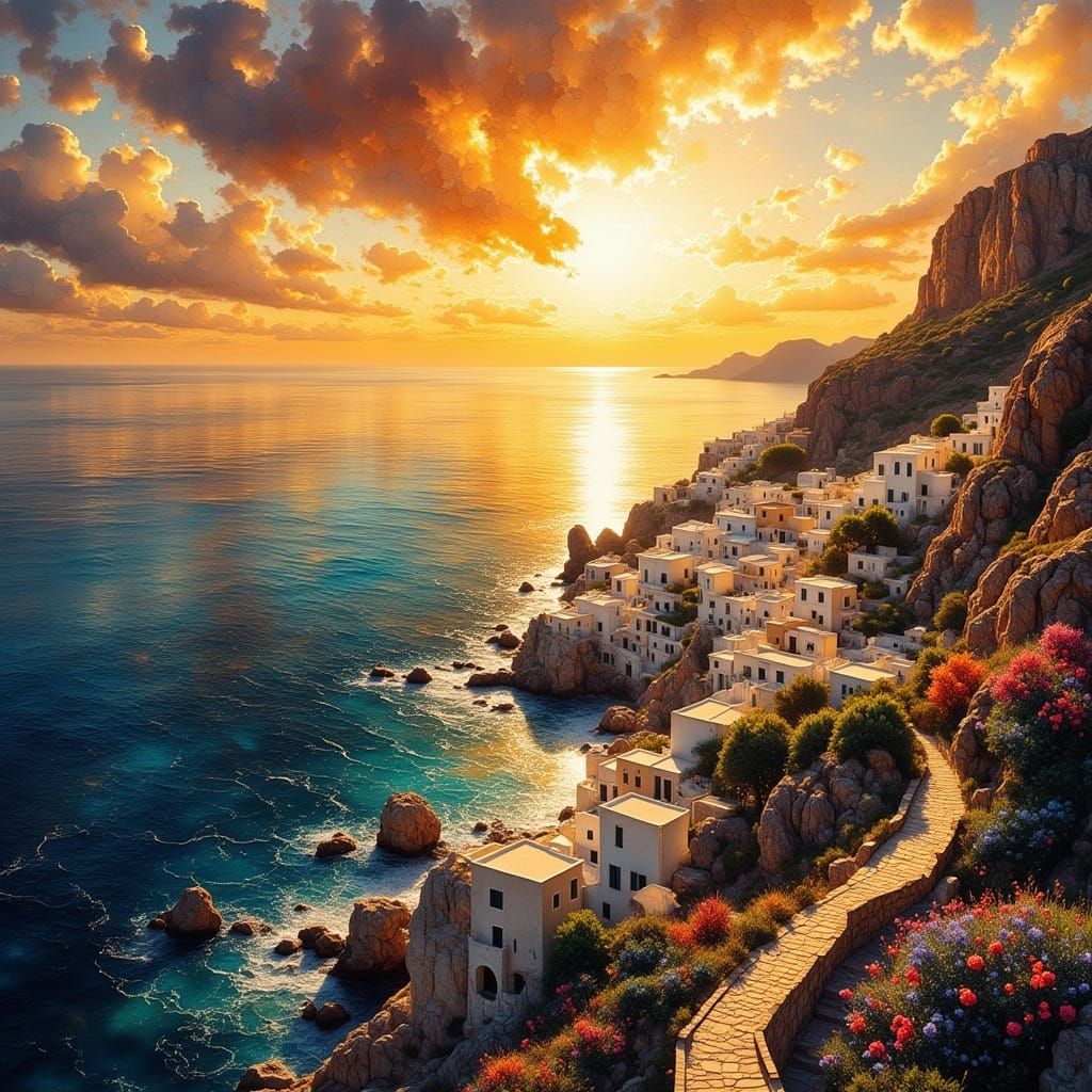 Mediterranean coastal scene