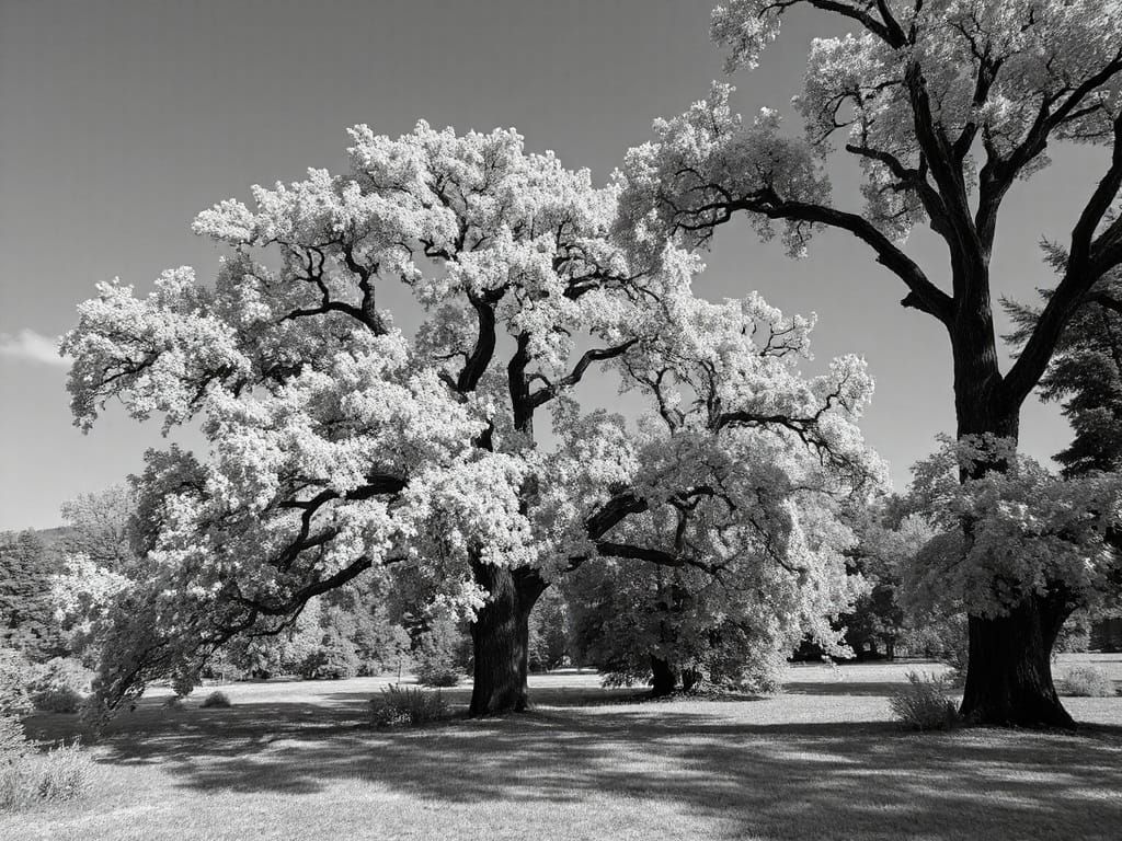 Burning Infrared Landscape in Monochromatic Hues