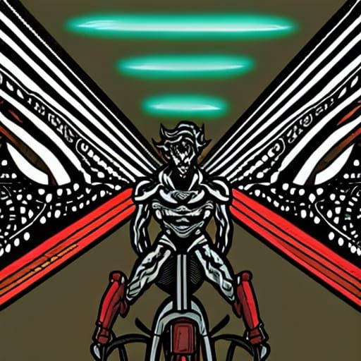 coloring pages for adults, the caesar's wall of mirrors, conjuring a demon while riding a bike, in the style of Retro co...