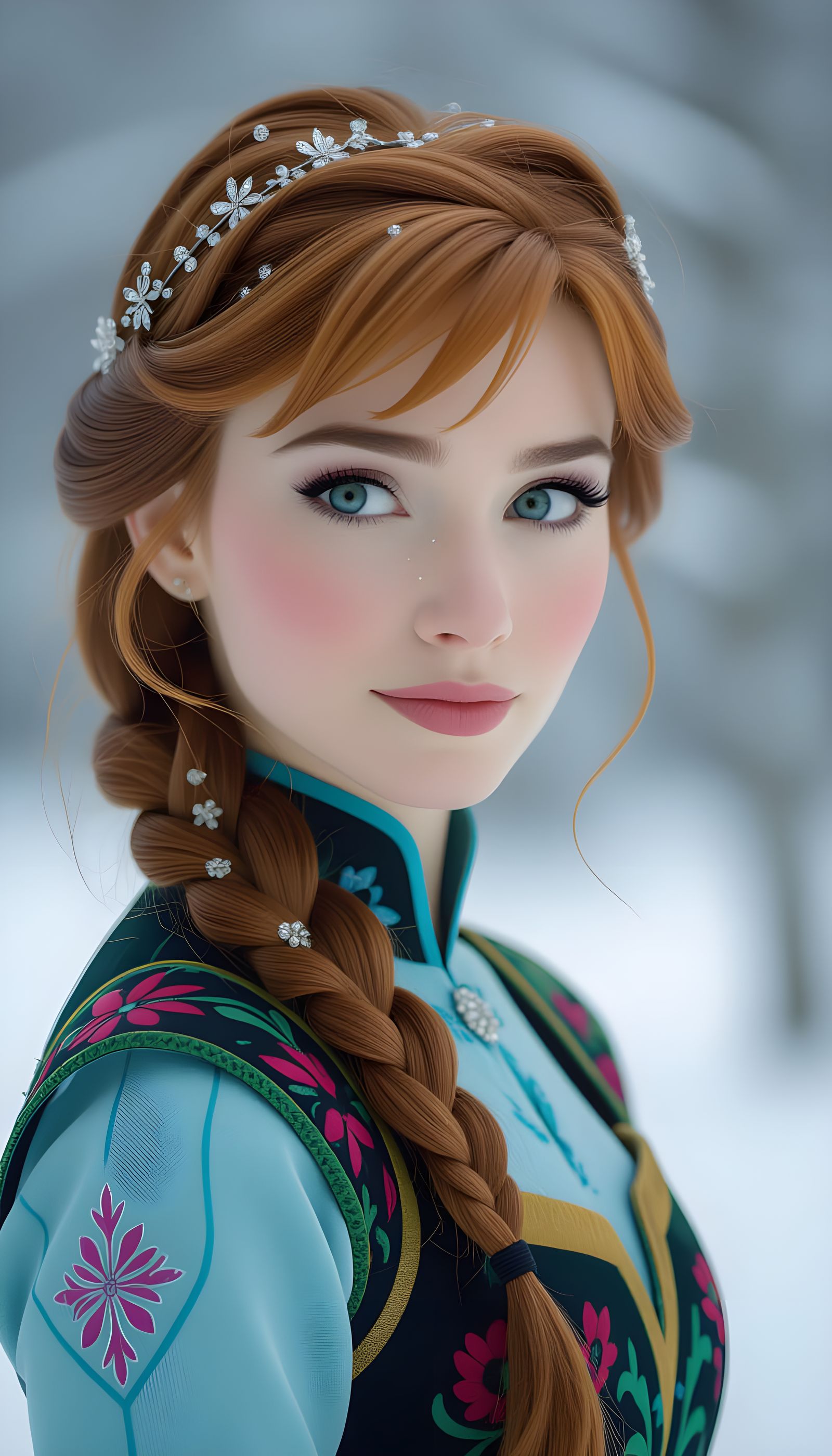 Hyperrealistic Anna From Frozen In Cinematic Style