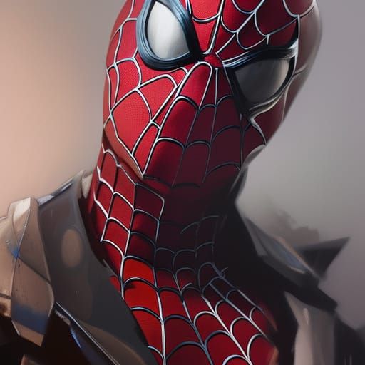 Hyperdetailed Spiderman Portrait in Art Nouveau Style