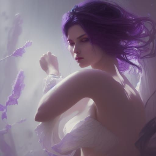 Fantasy Princess with Purple Eyes, Hyperdetailed Art