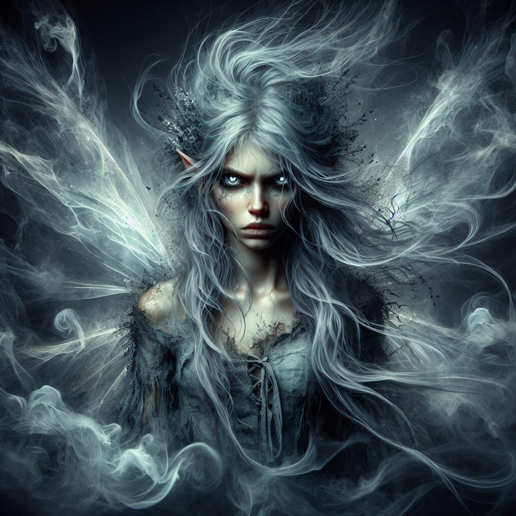 Fading Fairy Spirit in Ethereal Smoke