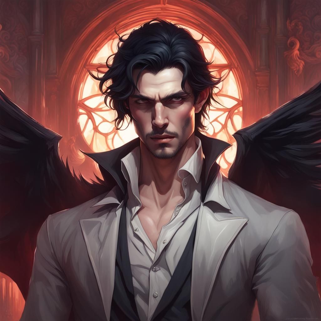 Sensual Vampire Portrait with Angelic Features