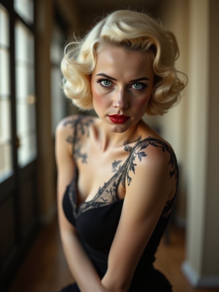 1950s Pin Up Woman in High Fashion