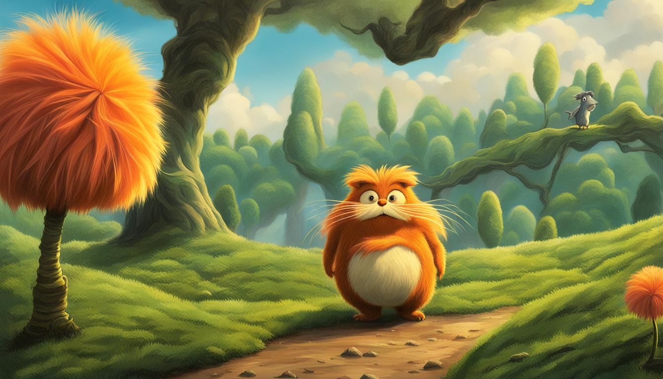 Lorax as Totoro with Truffula Trees