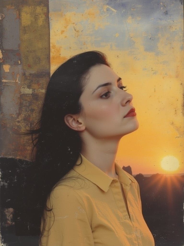 A Golden Olga Portrait with Celestial Accents