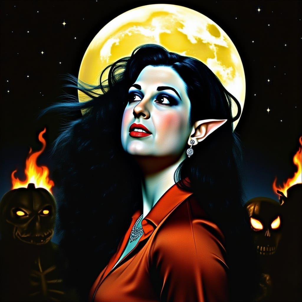 Eerie Halloween Night Portrait in Parrish Style
