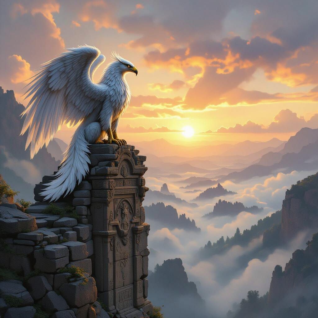 Griffin Overlook: Epic Fantasy Concept Art