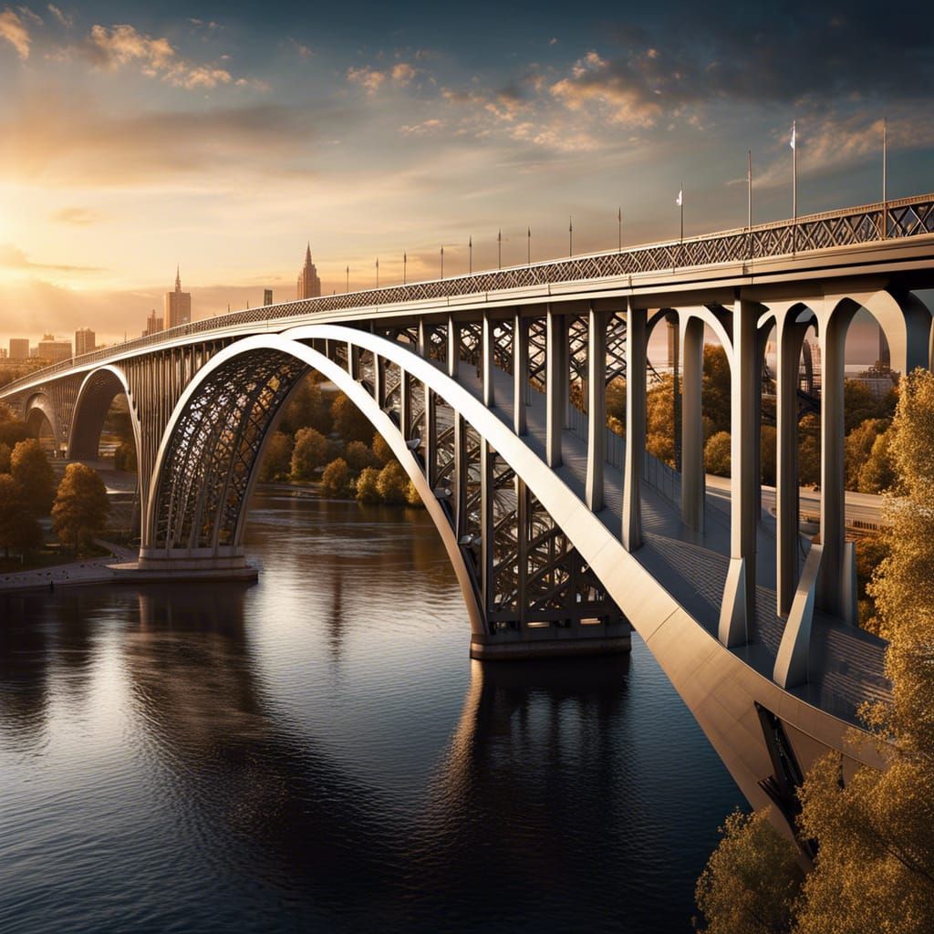 Majestic Bridge with Intricate Steel Architecture