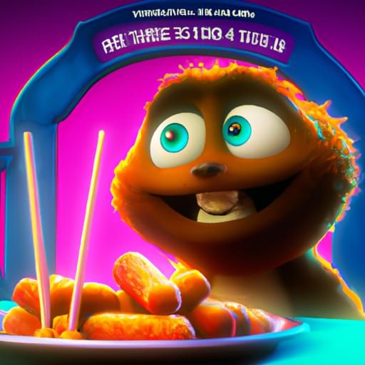 Pixar Style 3D Rendering: Croquetas Over Love
