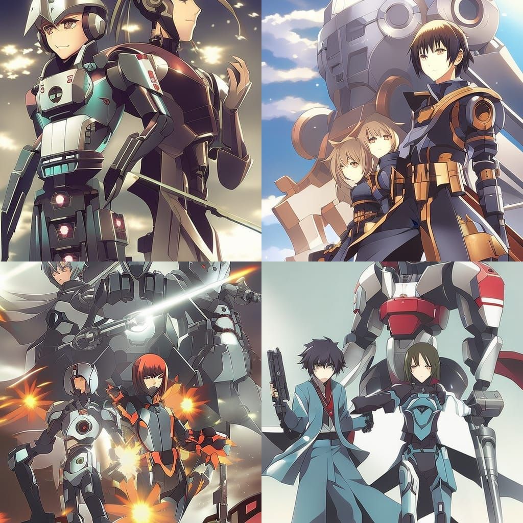 Robots in Anime Key Visual Style