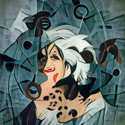 Cruella De Vil Portrait as Dadaist Art