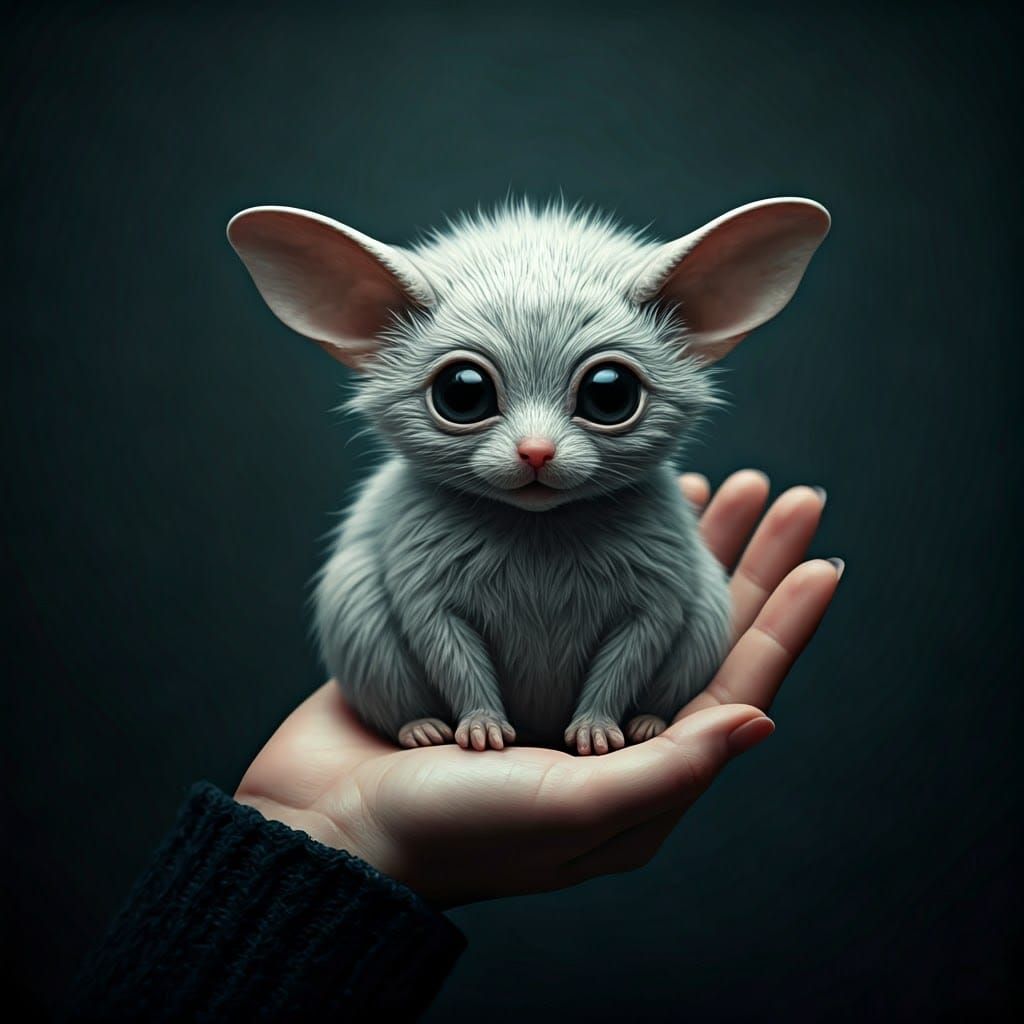 Mystical Fennec-like Creature in Dreamlike Digital Art