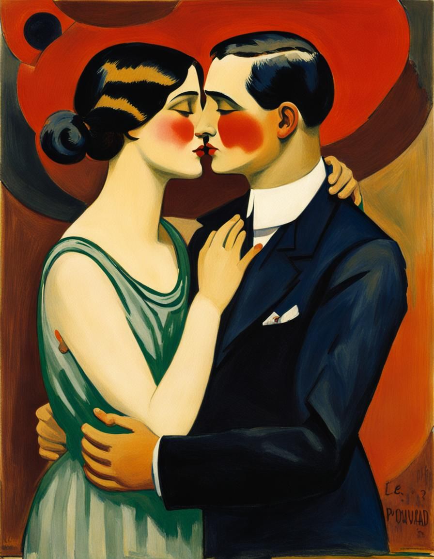 Le Baiser: A French Painting Reproduction