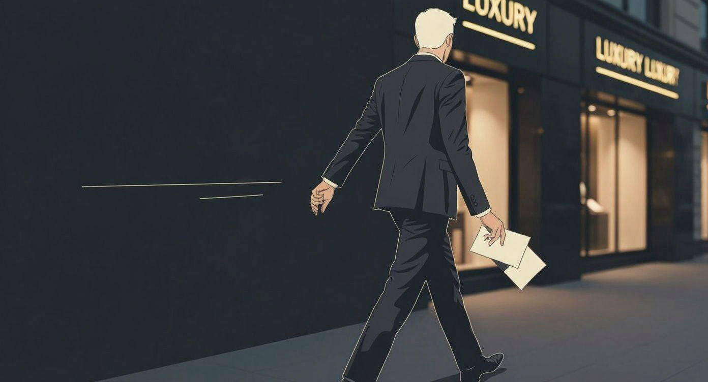 Luxury Rejection: Editorial Illustration in Charcoal and Gol...