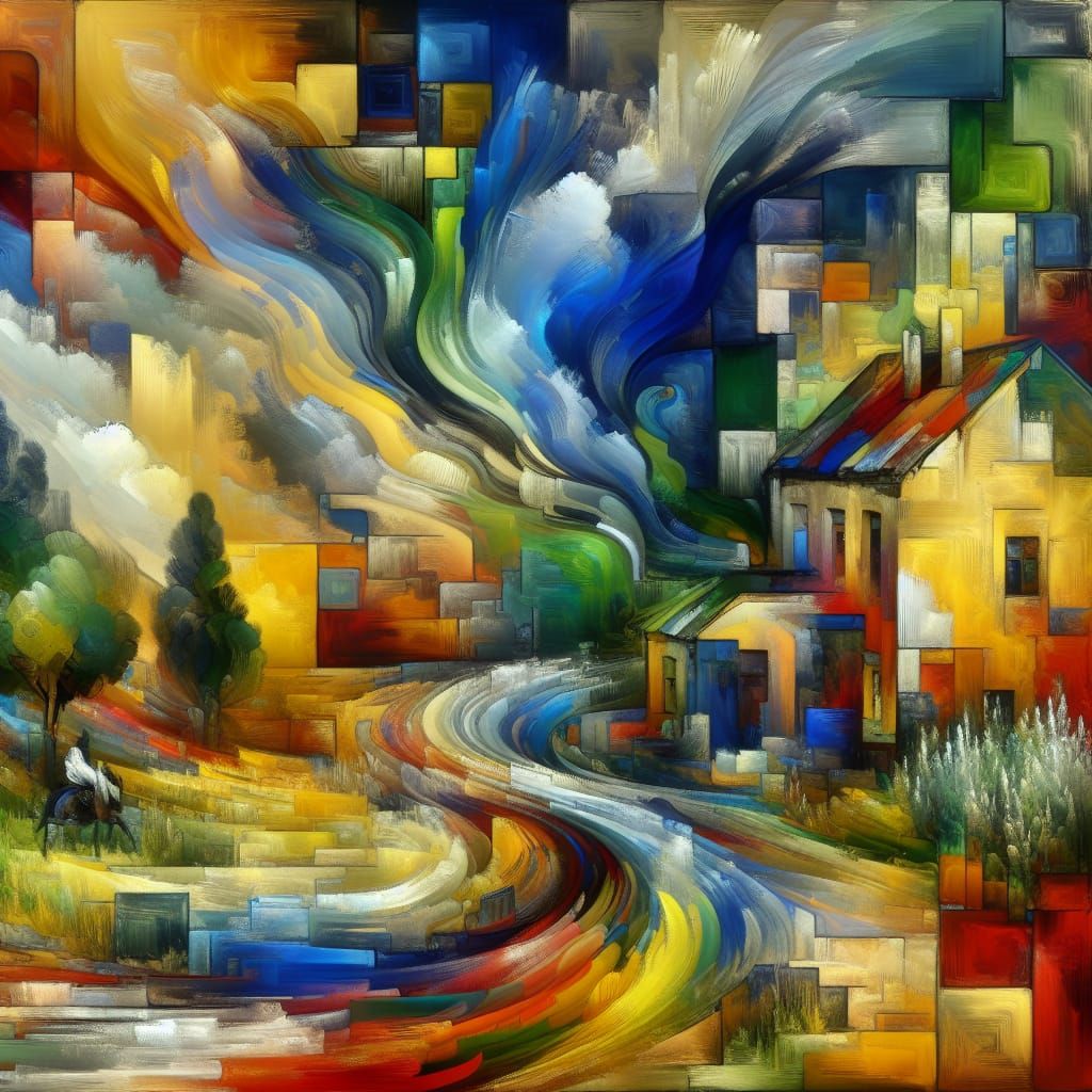 Abstract Expressionist Book Cover in Kandinsky Style