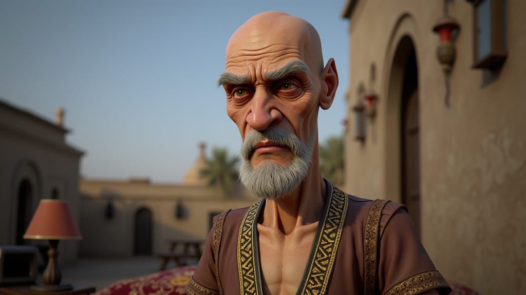 Elderly Egyptian Gentleman in Melancholic Repose