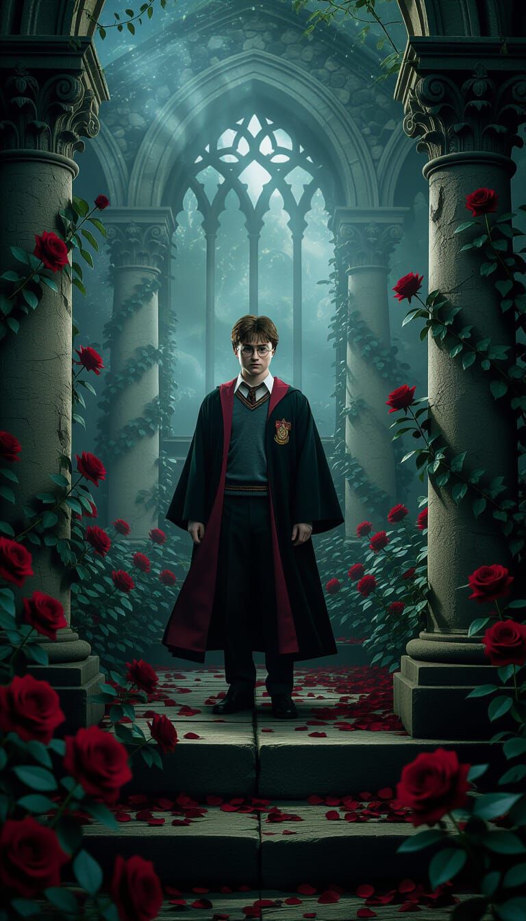 Harry Potter in Gothic Horror Fantasy, Cinematic Film Still