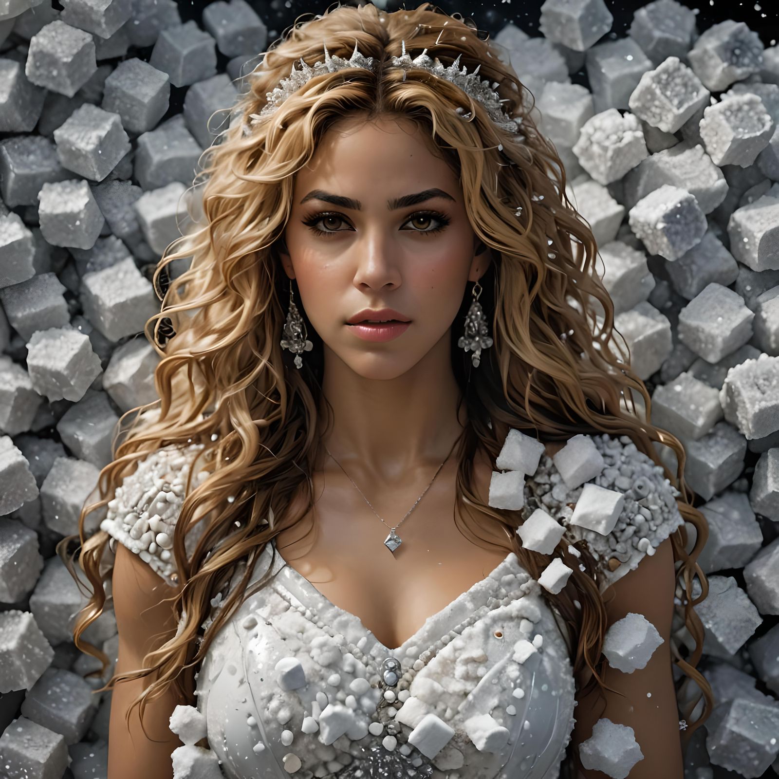 Gorgeous Woman Portrait with Salt Shakers, Detailed Digital ...