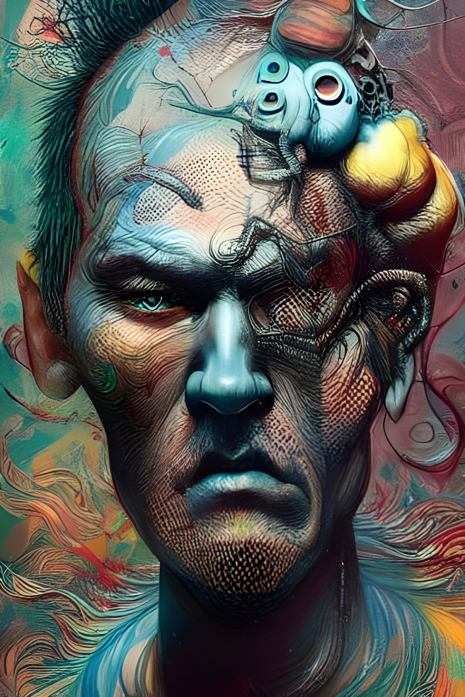 Surreal Portrait in Comic Book Style