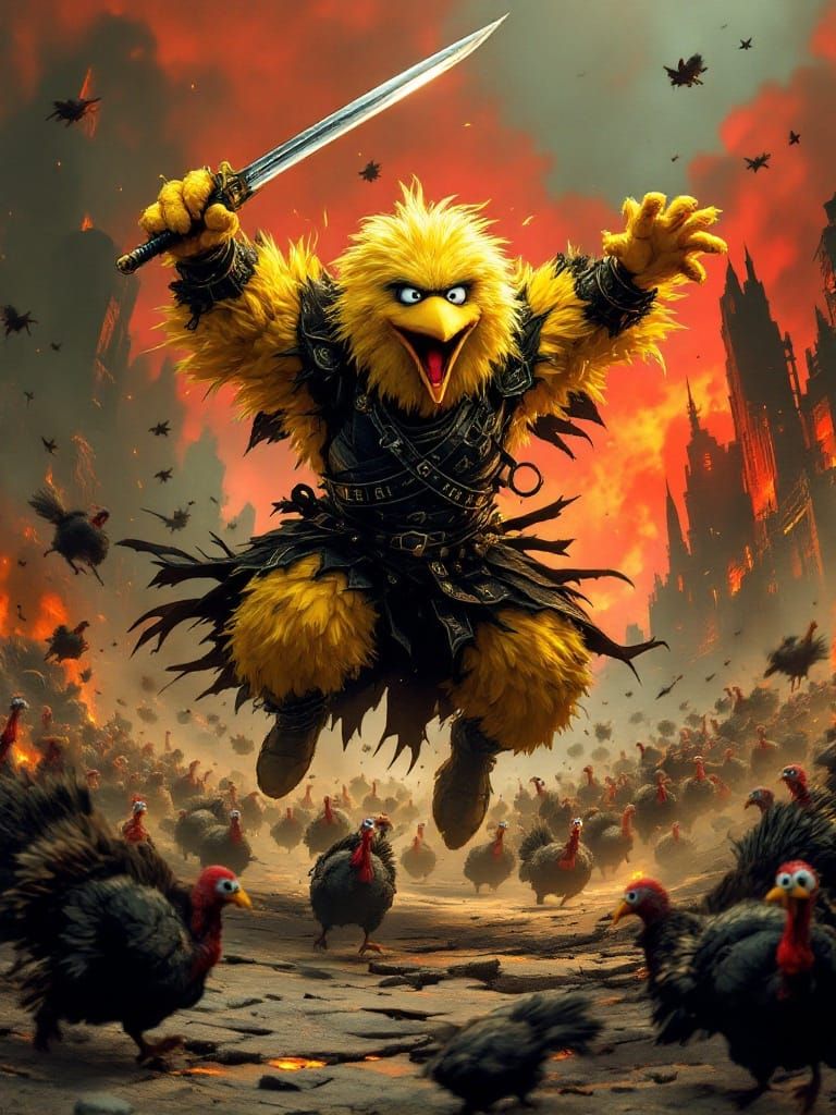 Big Bird Ninja's Apocalyptic Attack on Sesame Street