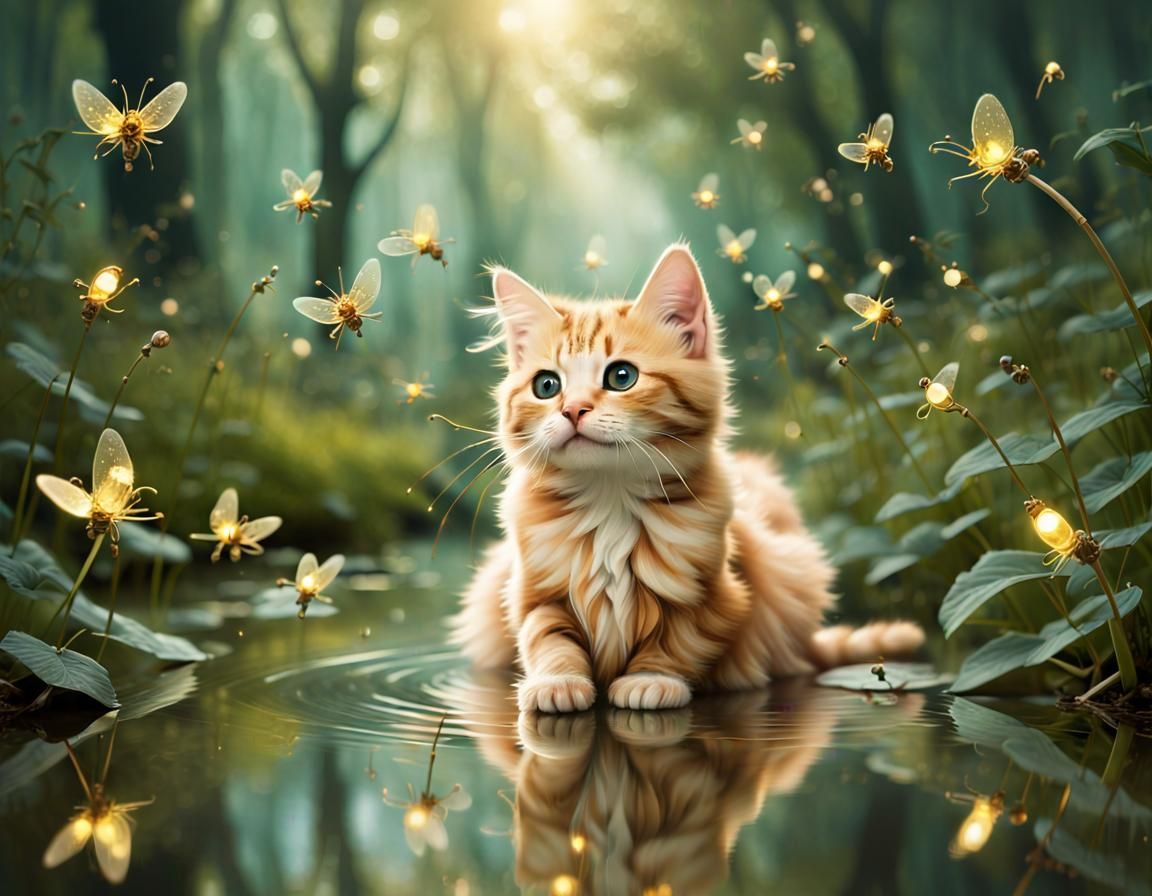 Kitty Composers' Symphony with Sparkling Fireflies