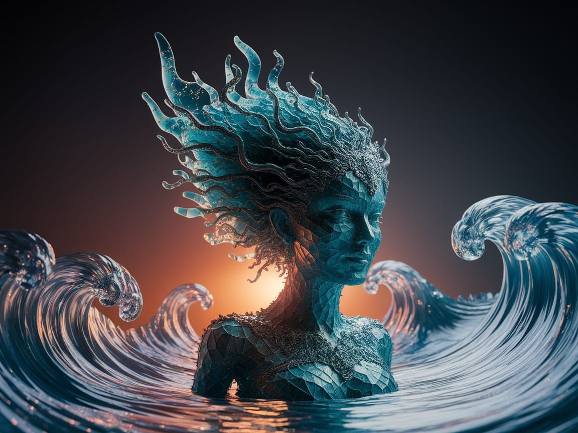 Mystical Artifact from Another Era Sea-Glass Enhanced by Wav...