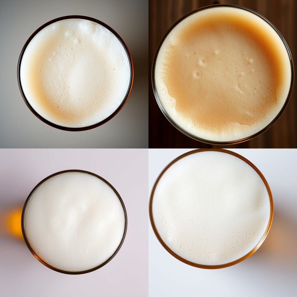 Photographic Top View of Beer Foam Layer