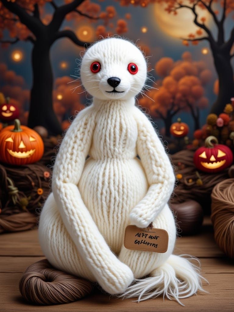 Adorable Yarn Ghost with Button Eyes for Halloween